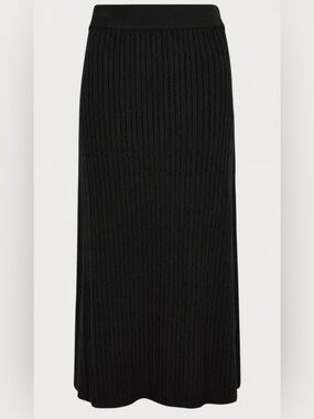 Sz L⭐️NWT APRICOT Soft Black Cable Knit Midi Skirt. Fits 29 - 31 Waist